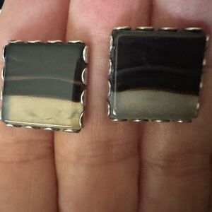 Vintage Black and Silver Square men’s cufflinks